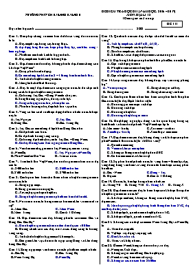 Đề kiểm tra học kì I Địa lí lớp 12 - Mã đề 111 - Năm học 2016-2017 - Trường THPT chuyên Nguyễn Du